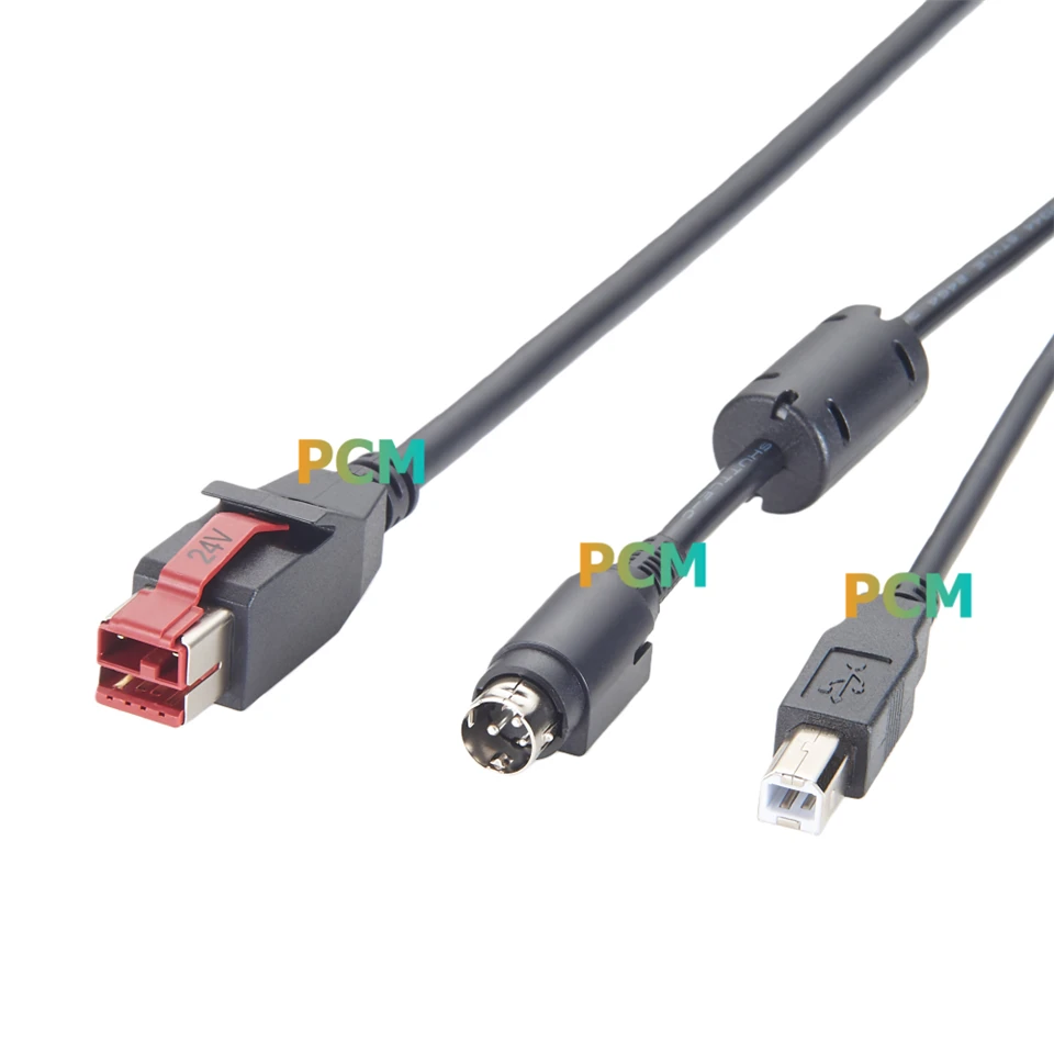 Powered USB To USB-B Hosiden 24V Power Cable