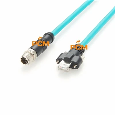 Cat6a Gige M12 X-Code na Ethernetový kabel RJ45
