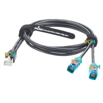 Duální H-MTD to RJ45 10 Gigabitový automobilový ethernetový kabel