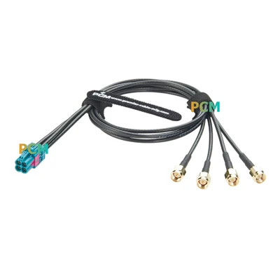 Quad Mini Fakra Ke 4x SMA RF kabelu